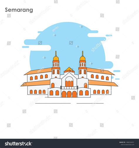 Landmark Kota Semarang Jawa Tengah Indonesia Stock Vector Royalty Free