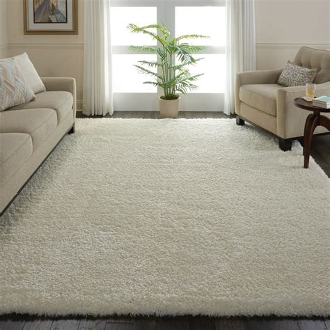 Nourison Ultra Plush Shag Flokati Solid Ivory Area Rug