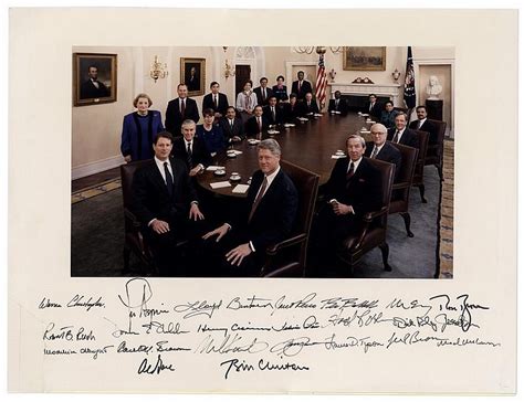 Pena, 1997 bill richardson, 1998. Bill Clinton and His First Cabinet Signed Photo