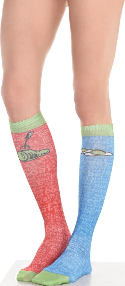 dr seuss mismatched green eggs and ham knee socks adult one size canadian tire