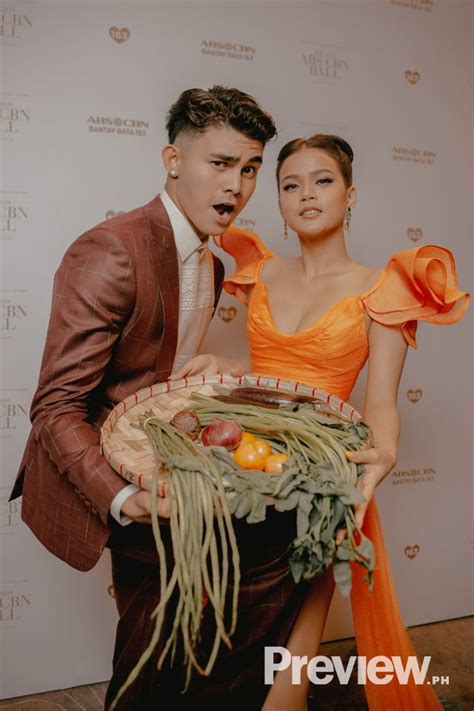 Abs Cbn Ball 2019 Celebrities Pose With Vegetables Fan Parasol Modern Filipiniana Gown