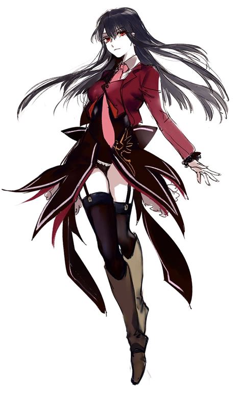 An Anime Character With Long Hair And Boots