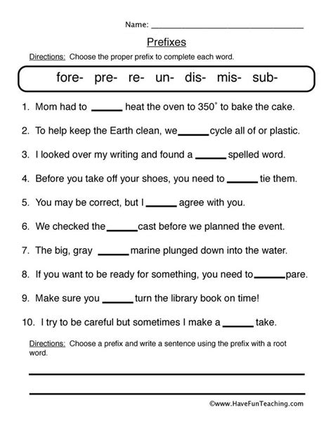 Prefixes And Suffixes Worksheets With Answers Try This Sheet