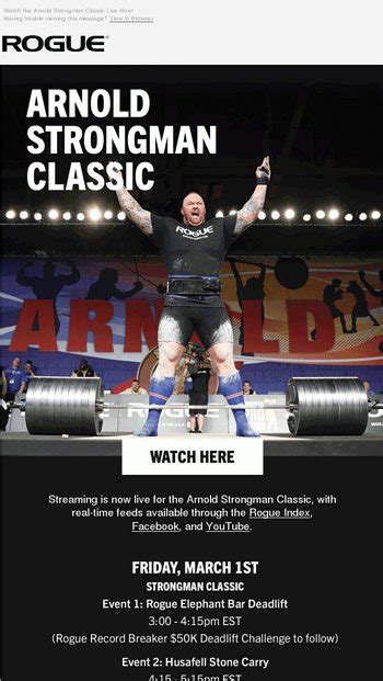 Arnold Strongman Classic Watch Live Now Rogue Fitness Email Archive