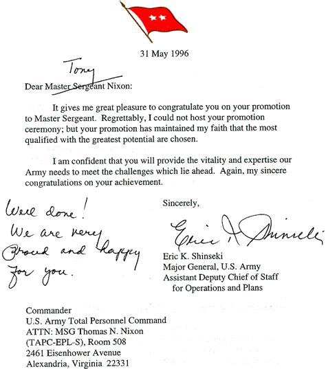 General Officer Letters