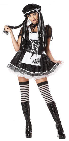 size large 01163 gothic raggedy ann dreadfull doll adult costume
