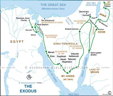 Relive The Epic Journey Map Of The Exodus In Biblical Times Kids Maps