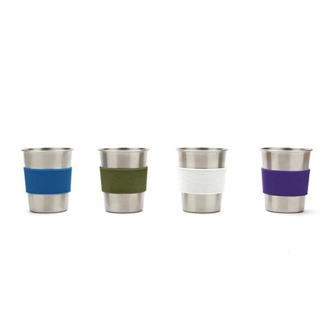 Red Rover Stainless Steel Cups 10 Oz White Blue Green Purple Set