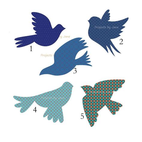 5 Flying Birds Applique Template Pdf Applique Pattern Etsy Canada