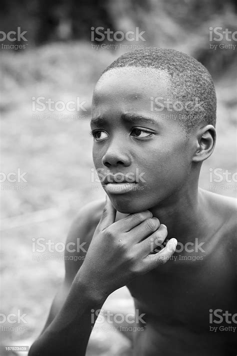 African Boy Stock Photo Download Image Now Black And White Teenage