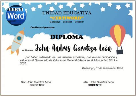 Diploma Preparatoria 3 Editable En Word Certificados E Imprimibles En