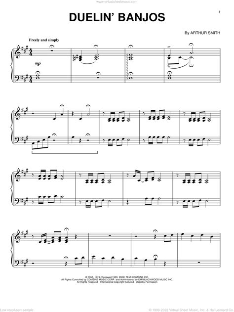 Duelin Banjos Sheet Music For Piano Solo Pdf Interactive