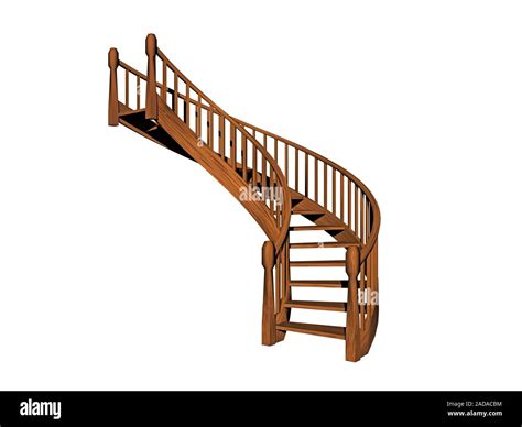 Curved Wooden Staircase Cut Out Stock Images And Pictures Alamy