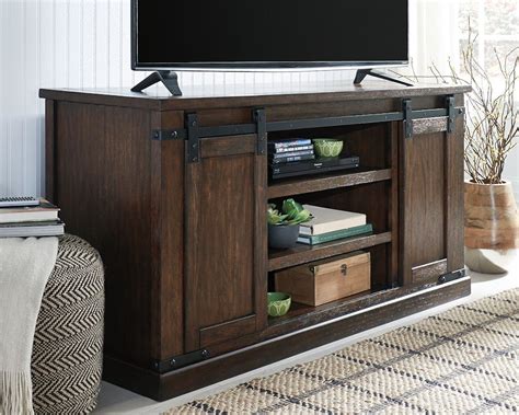 Shop Our Budmore Rustic Brown 60 Tv Stand W Barn Doors By Signature