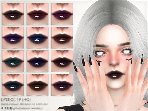 Sims 4 A 12 Recolour Soft Dark Lip Gloss In Black Sims 4 Sims Sims