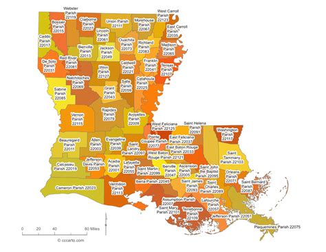 Louisiana Map With Parishes