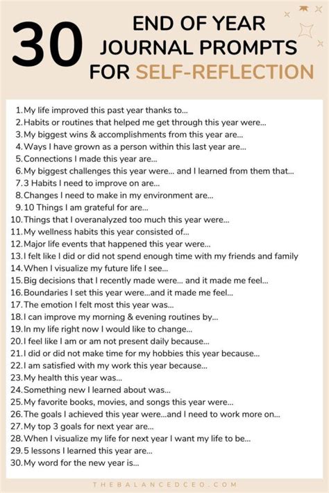 30 End Of Year Journal Prompts For Self Reflection Journal Prompts