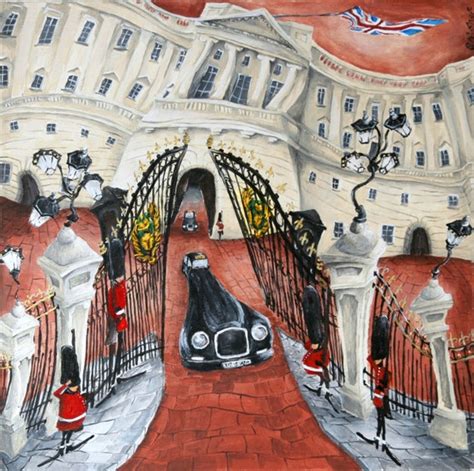 London Original Art Acrylic Painting Of Buckingham Palace By