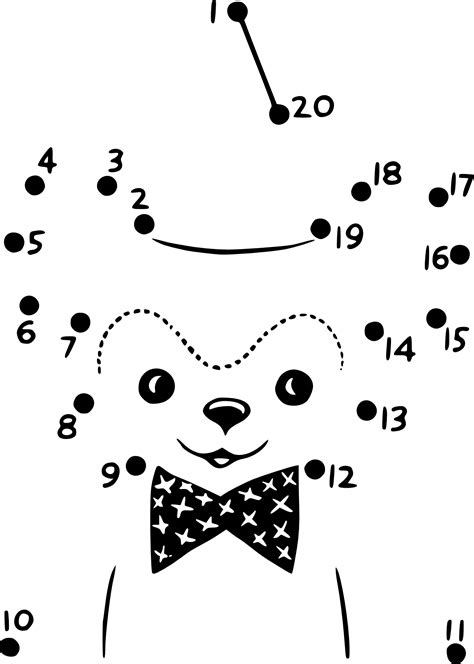 Coloriage point à relier ours a imprimer