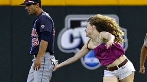 College World Series Features Wild Woman Running On Field Grabbing Butts Bleacher Report