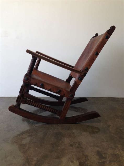 Gently used, vintage, and antique metal rocking chairs. Mexican Spanish Style Rocking Chair Venadillo Wood and ...
