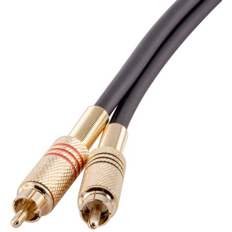 Premium 2 Foot Black Dual Rca Male To Dual Rca Male Audio Patch Cable Gold Plated Seismic Audio