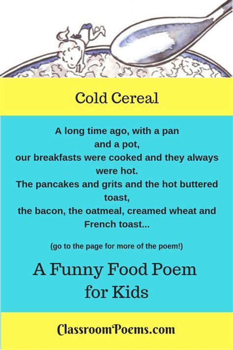Food Poems Funny Poems For Kids Short Poems For Kids Poems