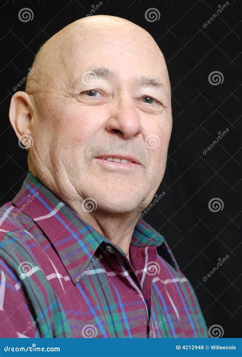 Bald Senior Man Stock Photo Image Of Bright Bald Face 4212948