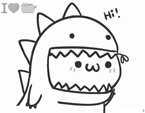 Lovely Pusheen Cat Coloring Page Free Printable Coloring Pages