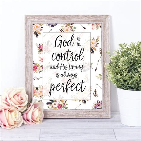 Christian Wall Art Print Gods Timing Is Perfect Etsy