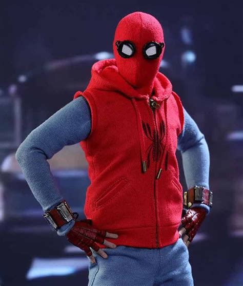Men Spider Man Homecoming Hoodie Zipper Jacket Peter Parker Cosplay