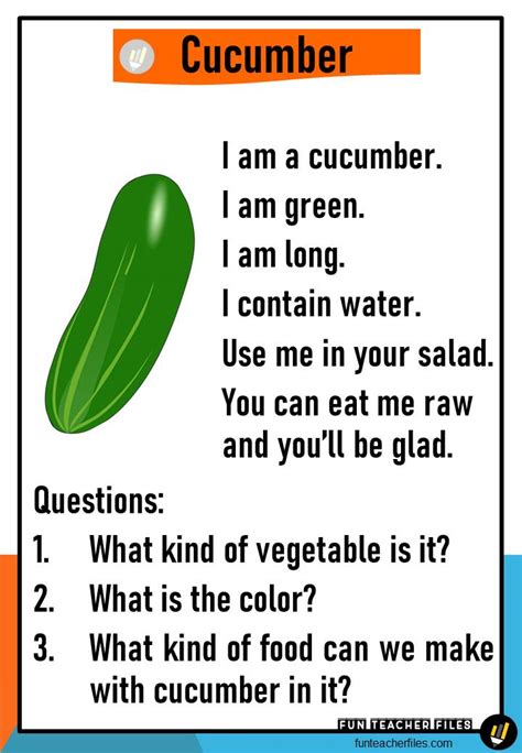 Reading Passages About Vegetables With Comprehension Questions Fun
