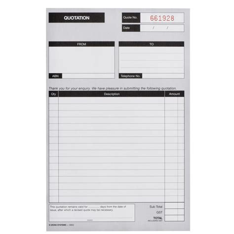 Zions Sbe2 Quotation Book Officeworks