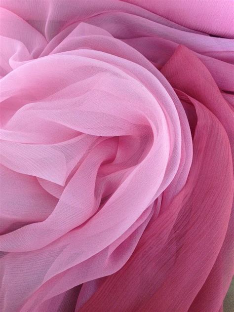 Reserved Not Public Crinkle Chiffon Silk Pink Ombré Fabric Etsy