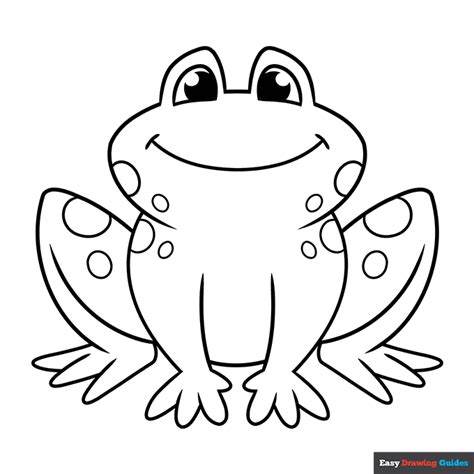 Cartoon Frog Coloring Page Easy Drawing Guides
