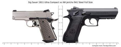 Sig Sauer 1911 Ultra Compact Vs Iwi Jericho 941 Steel Full Size Size