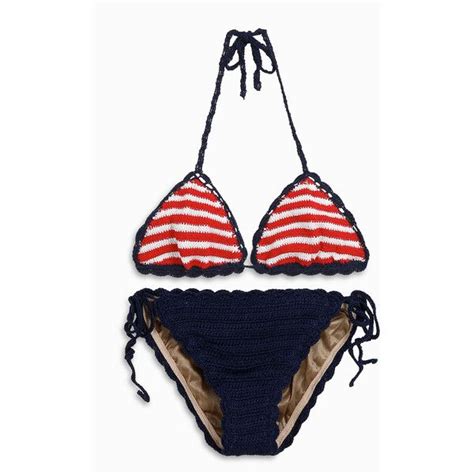 Sailor Striped Bikini Liked On Polyvore Featuring Swimwear Bikinis