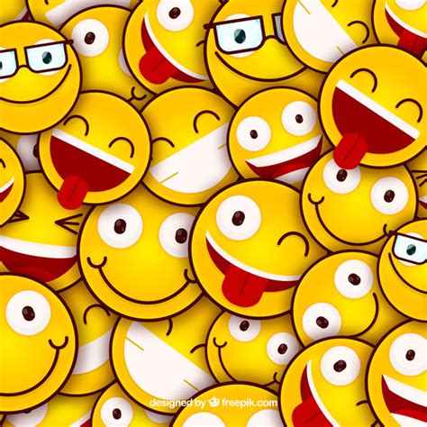 Colored Background With Emoticons In Flat Design Vector