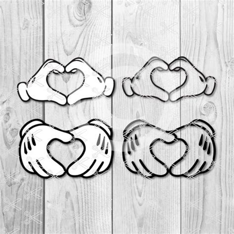 Disney Svg Heart Hands Svg Scan N Cut Mickey Mouse Hands Silhouette