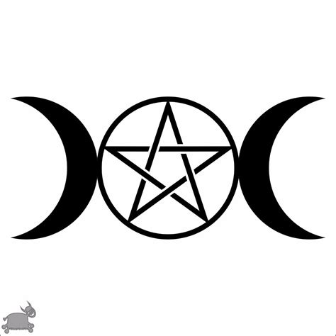 Triple Moon Pentacle Pentagram Ver 2 Wiccan Pagan Decal Sticker Witch