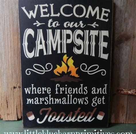 Welcome To Our Campsite Sign Custom Wood Design