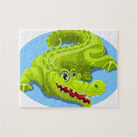 Happy Crocodile Jigsaw Puzzle Zazzle
