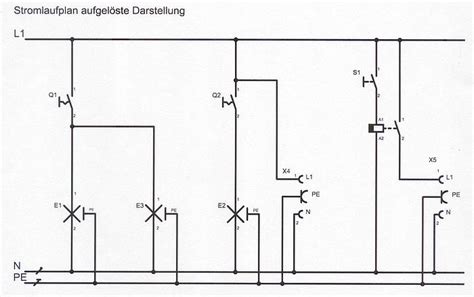 Die kreuzschaltung ist eine installationsschaltung, die immer dann benötigt wird. Stromlaufplan In Zusammenhängender Darstellung Kreuzschaltung Mit Steckdose / Stromlaufplan.de ...