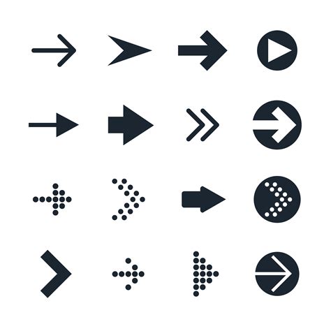 Vector Set Of Black Different Arrows Icon 625478 Vector Art At Vecteezy