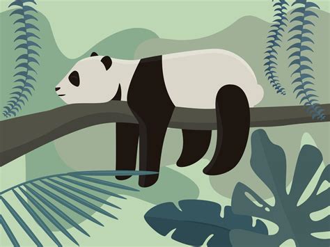 Panda In Rainforest 2462154 Vector Art At Vecteezy