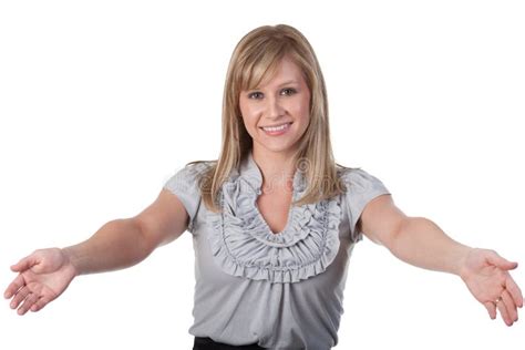Woman With Outstretched Arms Stock Image Image Of Gesture Young