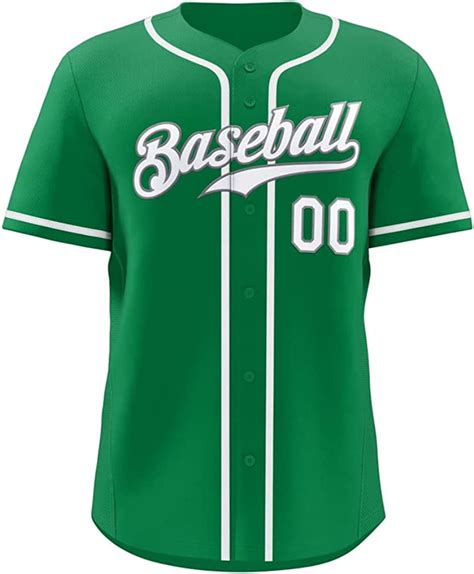 Custom Mens Baseball Jersey Button Down Shirt Stitched Name Number