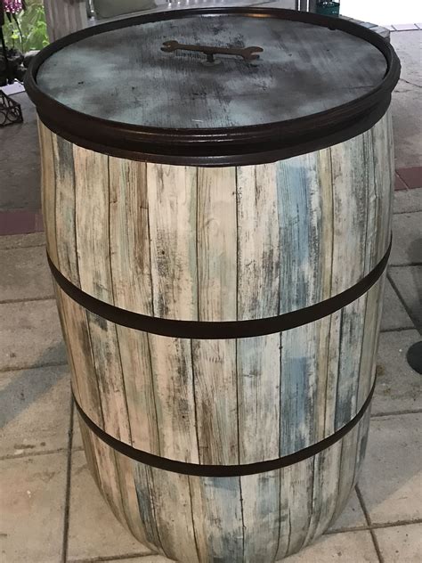 Took A Plastic 55 Gal Plastic Drum And Made It Look Like An Ole Whiskey