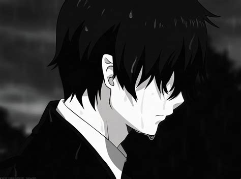 X Sad Anime Boy Image Triste Dibujos Animados Solo Foto Sader The
