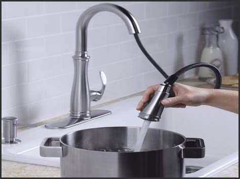 Insert a 2.5mm hex wrench into the small hole underneath the lever. Kohler Malleco Touchless Kitchen Faucet Costco | Wow Blog